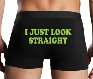 I Just Look Straight - Black Boxer Brief