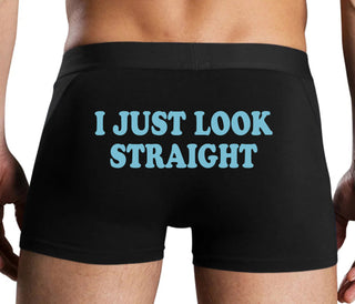 I Just Look Straight - Black Boxer Brief