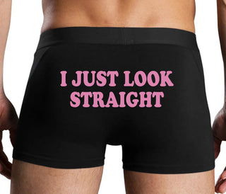 I Just Look Straight - Black Boxer Brief
