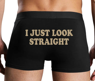 I Just Look Straight - Black Boxer Brief