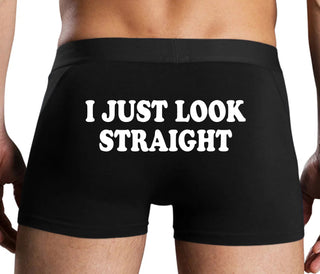 I Just Look Straight - Black Boxer Brief