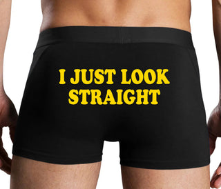 I Just Look Straight - Black Boxer Brief
