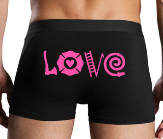 Love Fire Fighter - Black Boxer Brief