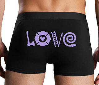 Love Fire Fighter - Black Boxer Brief