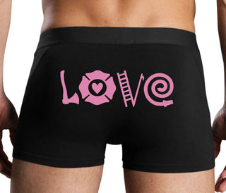Love Fire Fighter - Black Boxer Brief
