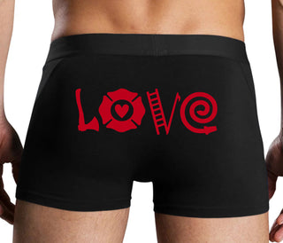 Love Fire Fighter - Black Boxer Brief