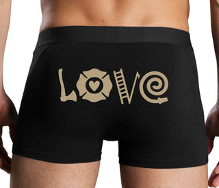 Love Fire Fighter - Black Boxer Brief