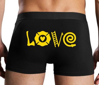 Love Fire Fighter - Black Boxer Brief
