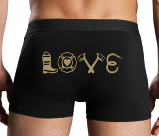 Love Fire Fighter - Black Boxer Brief