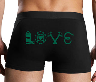 Love Fire Fighter - Black Boxer Brief