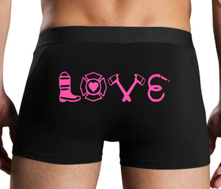 Love Fire Fighter - Black Boxer Brief