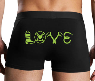 Love Fire Fighter - Black Boxer Brief
