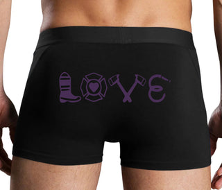 Love Fire Fighter - Black Boxer Brief
