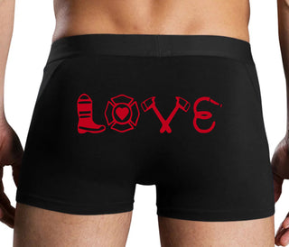 Love Fire Fighter - Black Boxer Brief