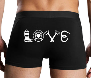 Love Fire Fighter - Black Boxer Brief