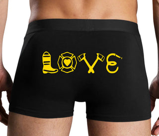 Love Fire Fighter - Black Boxer Brief