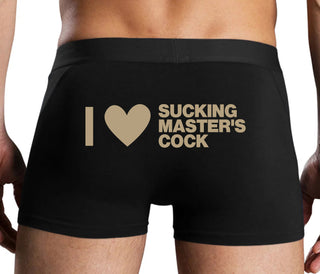 I Love Sucking Master's Cock - Black Boxer Brief