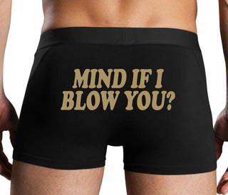 Mind If I Blow You - Black Boxer Brief