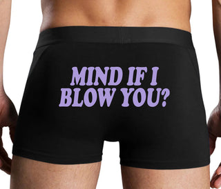 Mind If I Blow You - Black Boxer Brief