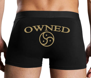 Owned With BDSM Symbol - Black Boxer Brief