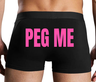 Peg Me - Bold Logo - Black Boxer Brief