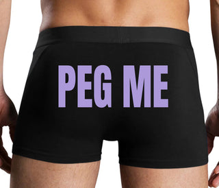 Peg Me - Bold Logo - Black Boxer Brief