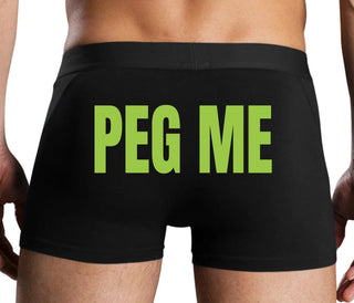 Peg Me - Bold Logo - Black Boxer Brief