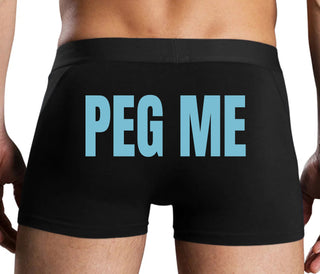 Peg Me - Bold Logo - Black Boxer Brief