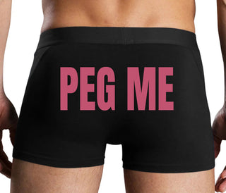 Peg Me - Bold Logo - Black Boxer Brief