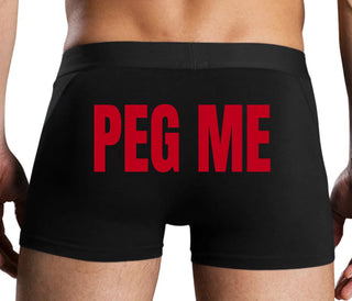 Peg Me - Bold Logo - Black Boxer Brief