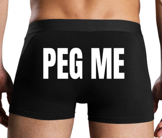 Peg Me - Bold Logo - Black Boxer Brief