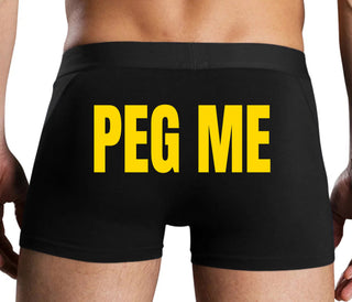 Peg Me - Bold Logo - Black Boxer Brief