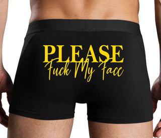 Please Fuck My Face - Black Boxer Brief