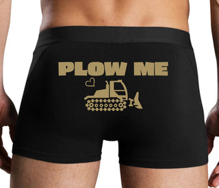 Plow Me - Funny Tractor Design - Black Boxer Brief
