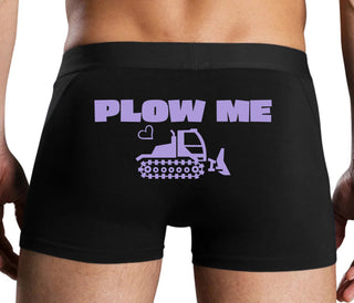 Plow Me - Funny Tractor Design - Black Boxer Brief