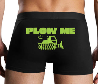 Plow Me - Funny Tractor Design - Black Boxer Brief