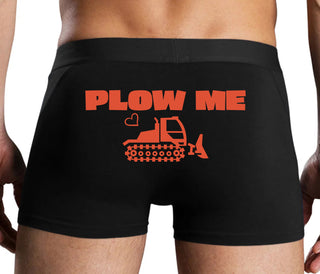 Plow Me - Funny Tractor Design - Black Boxer Brief