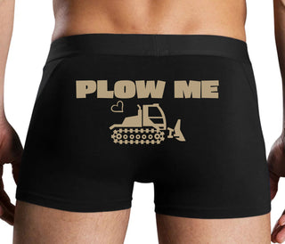 Plow Me - Funny Tractor Design - Black Boxer Brief