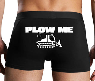 Plow Me - Funny Tractor Design - Black Boxer Brief