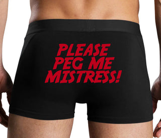 Please Peg Me Mistress - Black Boxer Brief