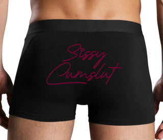 Sissy Cumslut - Black Boxer Brief