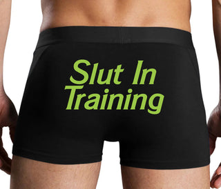 Slut In Training - Black Boxer Brief