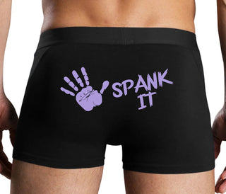Spank It - Cute Hand Print - Black Boxer Brief