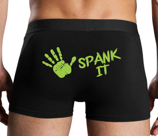 Spank It - Cute Hand Print - Black Boxer Brief