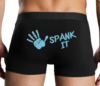 Spank It - Cute Hand Print - Black Boxer Brief