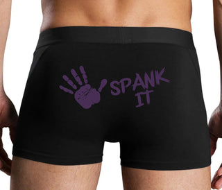Spank It - Cute Hand Print - Black Boxer Brief