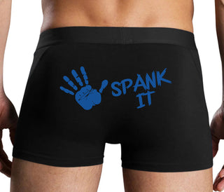 Spank It - Cute Hand Print - Black Boxer Brief