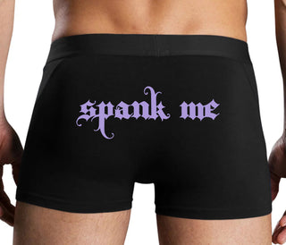 Spank Me - Goth Font - Black Boxer Brief