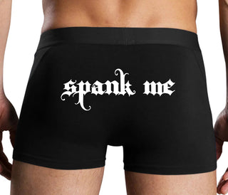 Spank Me - Goth Font - Black Boxer Brief