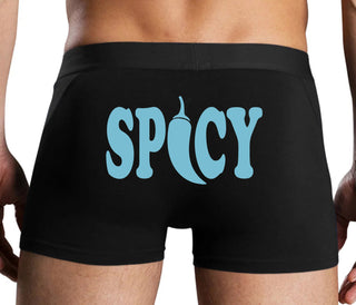 Spicy - Cute Pepper Logo - Black Boxer Brief